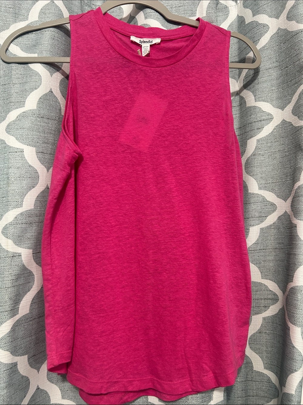 Splendid Hot Pink Sleeveless Crewneck Tank